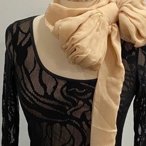 Elegant Va Va Voom Lace Dress Black/Nude Sz L